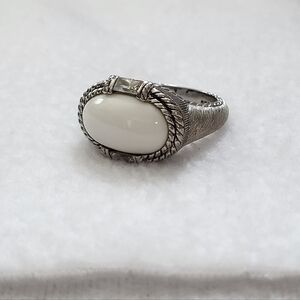 Judith Ripka Sterling Ring With Cz And East West White Stone